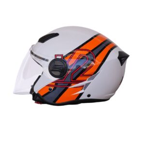 202 OPEN FACE/ECE GRAFICO STREET BLANCO NARANJA BRILLANTE