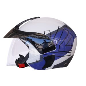 208 OPEN FACE GRAFICO BLANCO AZUL BRILLANTE