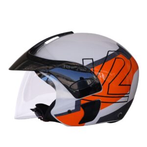 208 OPEN FACE GRAFICO BLANCO NARANJA BRILLANTE