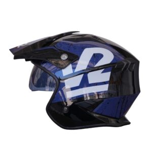 X1 OPEN FACE GRAFICO NEGRO AZUL BRILLANTE