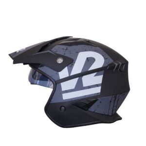 X1 OPEN FACE GRAFICO NEGRO GRIS MATE
