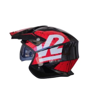 X1 OPEN FACE GRAFICO NEGRO ROJO BRILLANTE