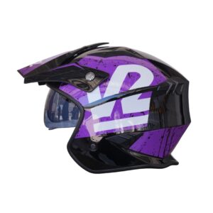X1 OPEN FACE GRAFICO NEGRO VIOLETA BRILLANTE
