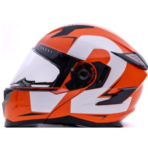 CASCO V2 FLIP UP GRAFICO COLOR NARANJA TALLA M
